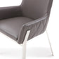 Grey Faux Leather Dining Chair By Homeroots | Dining Chairs | Modishstore - 3