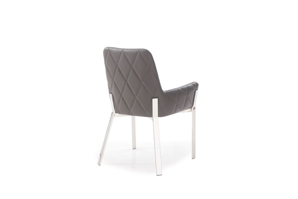 Grey Faux Leather Dining Chair By Homeroots | Dining Chairs | Modishstore - 4