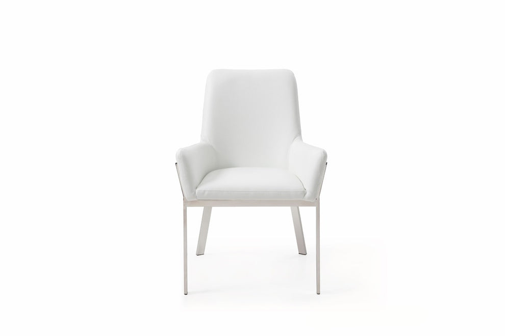 Grey Faux Leather Dining Chair By Homeroots | Dining Chairs | Modishstore - 8