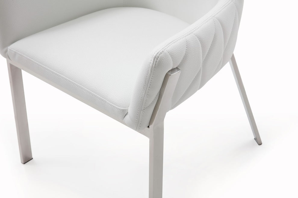 Grey Faux Leather Dining Chair By Homeroots | Dining Chairs | Modishstore - 11