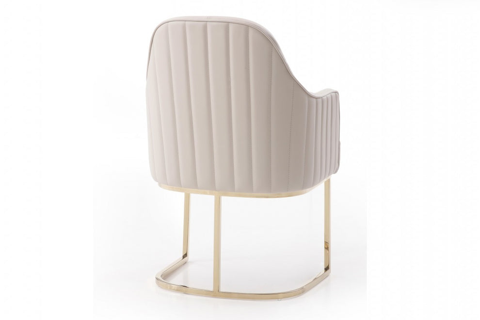 Gray Gold Modern Dining Chair By Homeroots - 472167 | Dining Chairs | Modishstore - 2