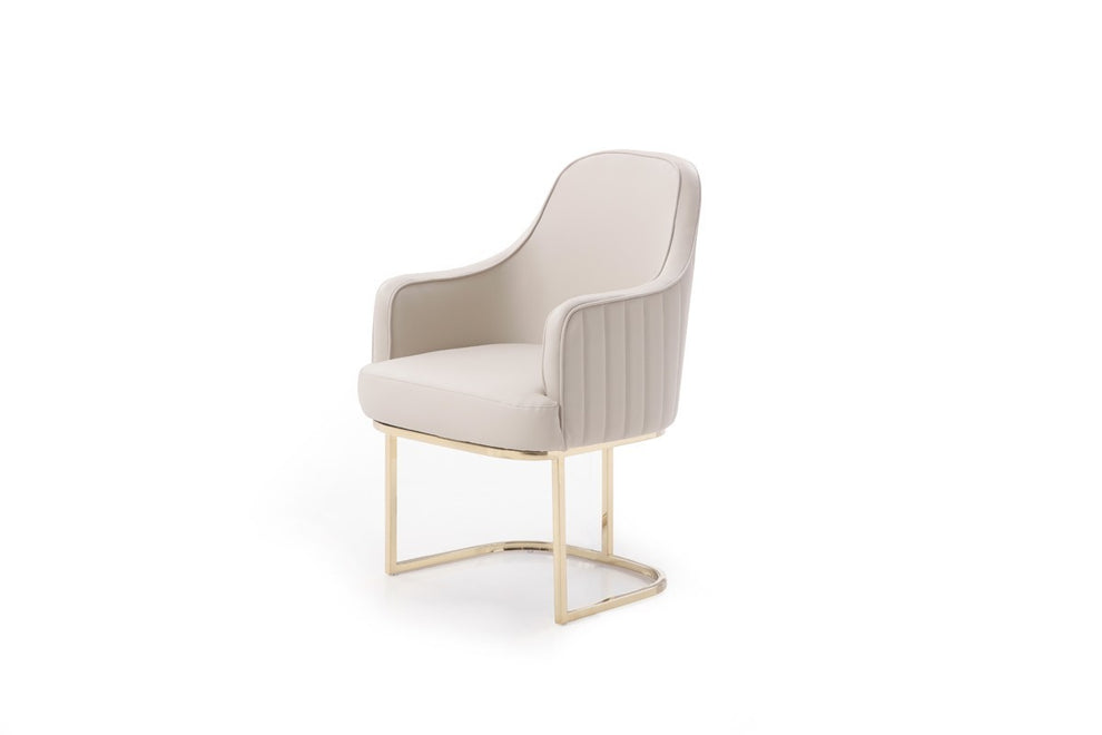 Gray Gold Modern Dining Chair By Homeroots - 472167 | Dining Chairs | Modishstore - 3