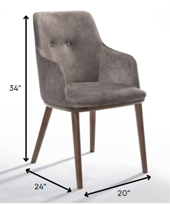 Set of Two Gray Walnut Modern Dining Chairs By Homeroots | Dining Chairs | Modishstore - 2