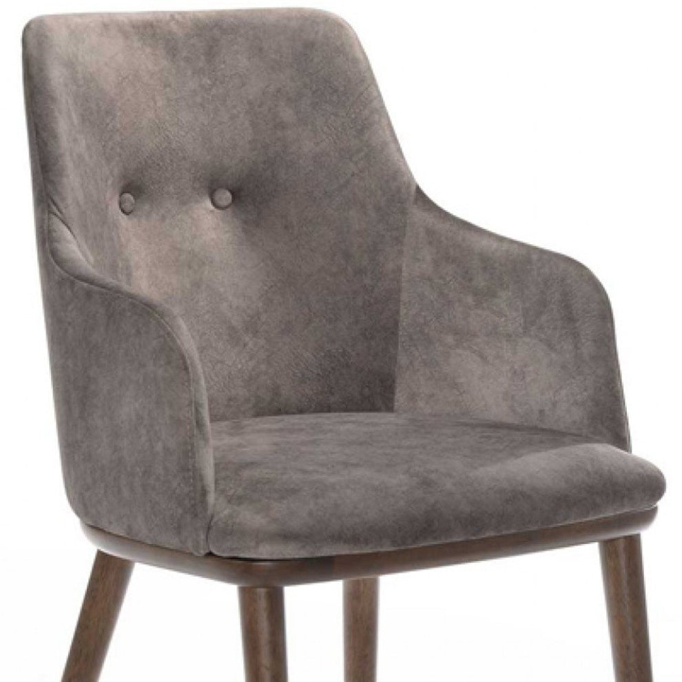 Set of Two Gray Walnut Modern Dining Chairs By Homeroots | Dining Chairs | Modishstore - 3