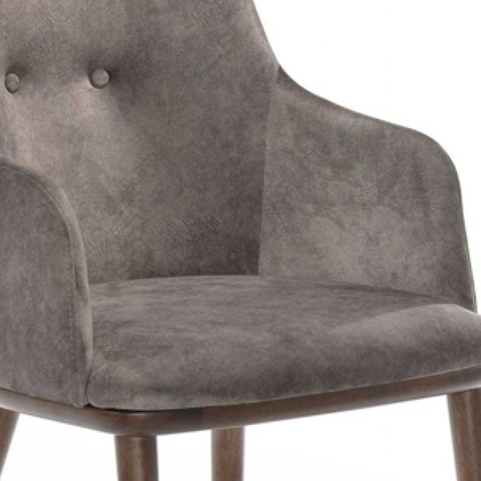 Set of Two Gray Walnut Modern Dining Chairs By Homeroots | Dining Chairs | Modishstore - 5