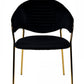 Set of Two Black Gold Velvet Modern Dining Chairs By Homeroots | Dining Chairs | Modishstore - 4