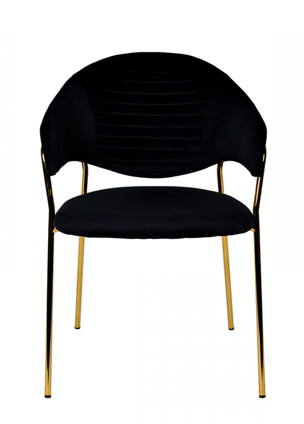 Set of Two Black Gold Velvet Modern Dining Chairs By Homeroots | Dining Chairs | Modishstore - 4