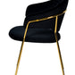 Set of Two Black Gold Velvet Modern Dining Chairs By Homeroots | Dining Chairs | Modishstore - 5