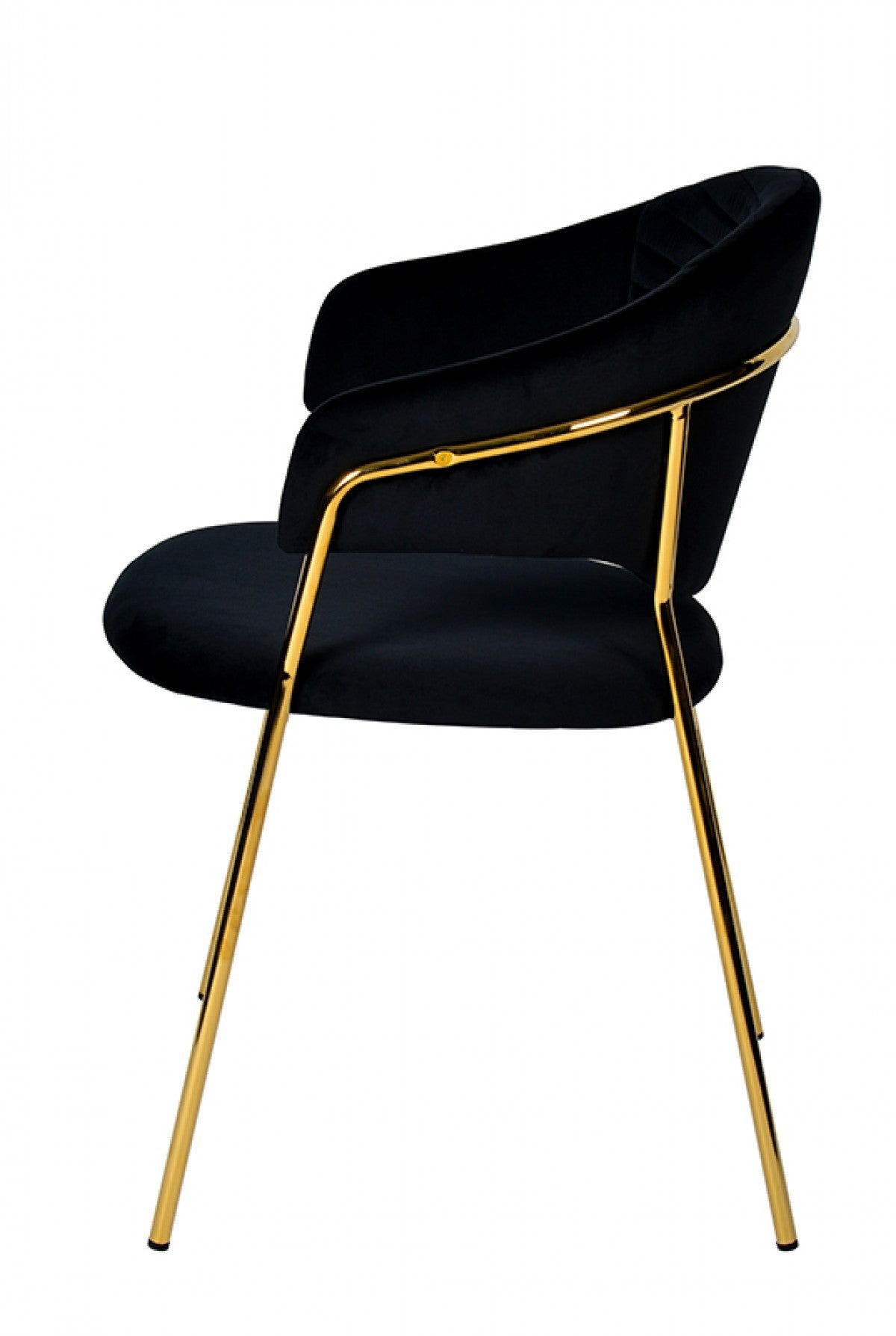 Set of Two Black Gold Velvet Modern Dining Chairs By Homeroots | Dining Chairs | Modishstore - 5