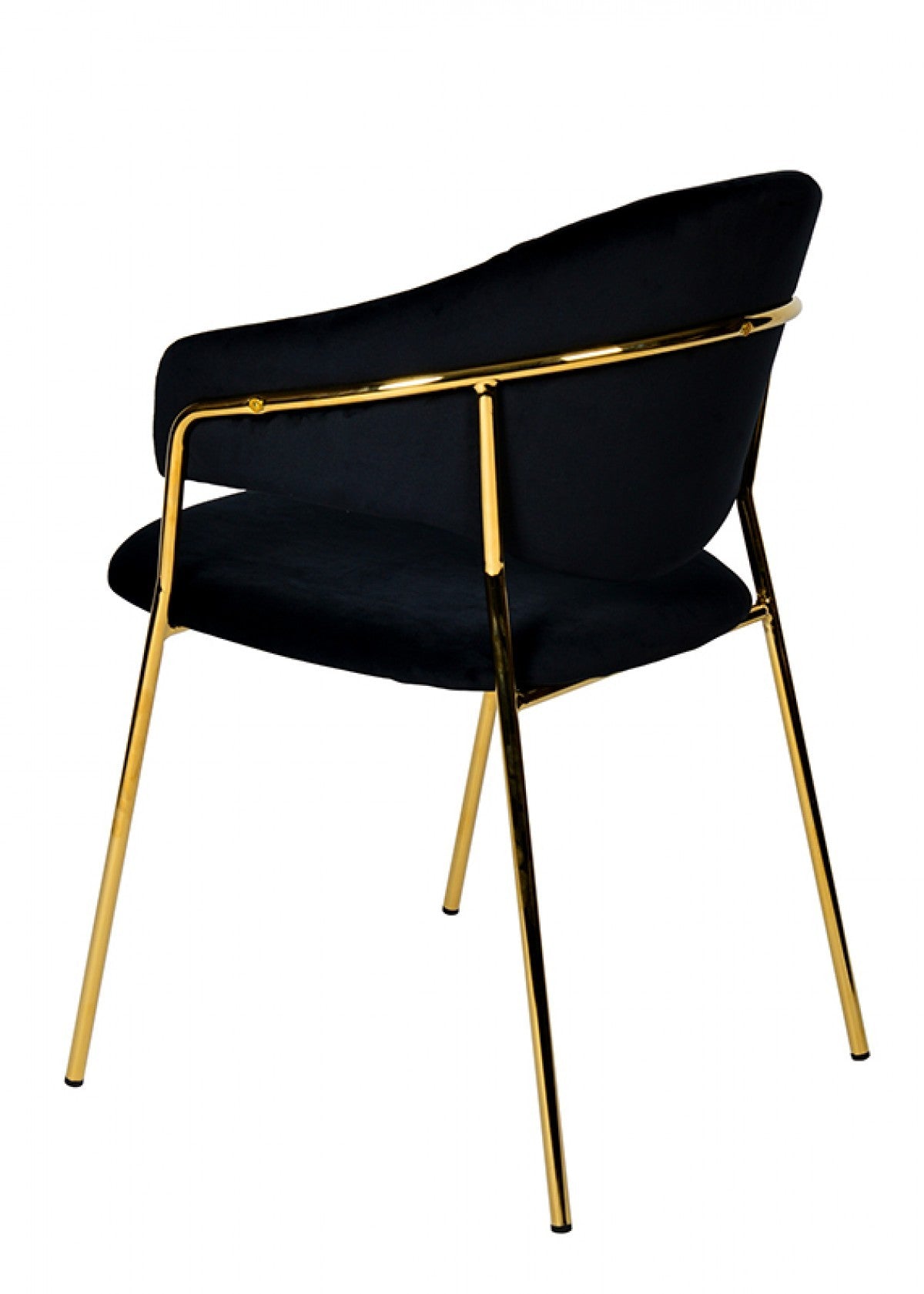 Set of Two Black Gold Velvet Modern Dining Chairs By Homeroots | Dining Chairs | Modishstore - 6