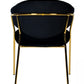 Set of Two Black Gold Velvet Modern Dining Chairs By Homeroots | Dining Chairs | Modishstore - 7