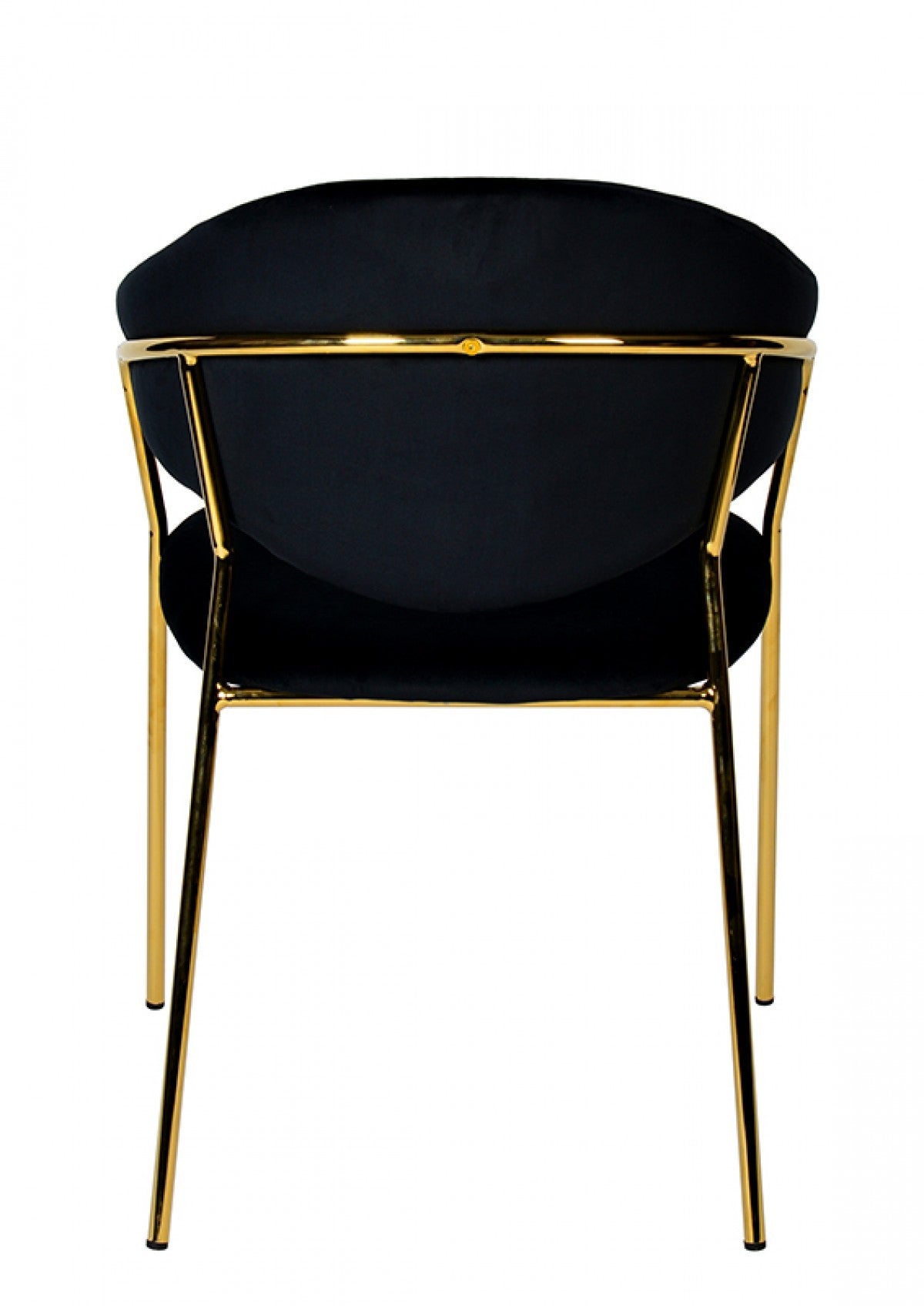 Set of Two Black Gold Velvet Modern Dining Chairs By Homeroots | Dining Chairs | Modishstore - 7