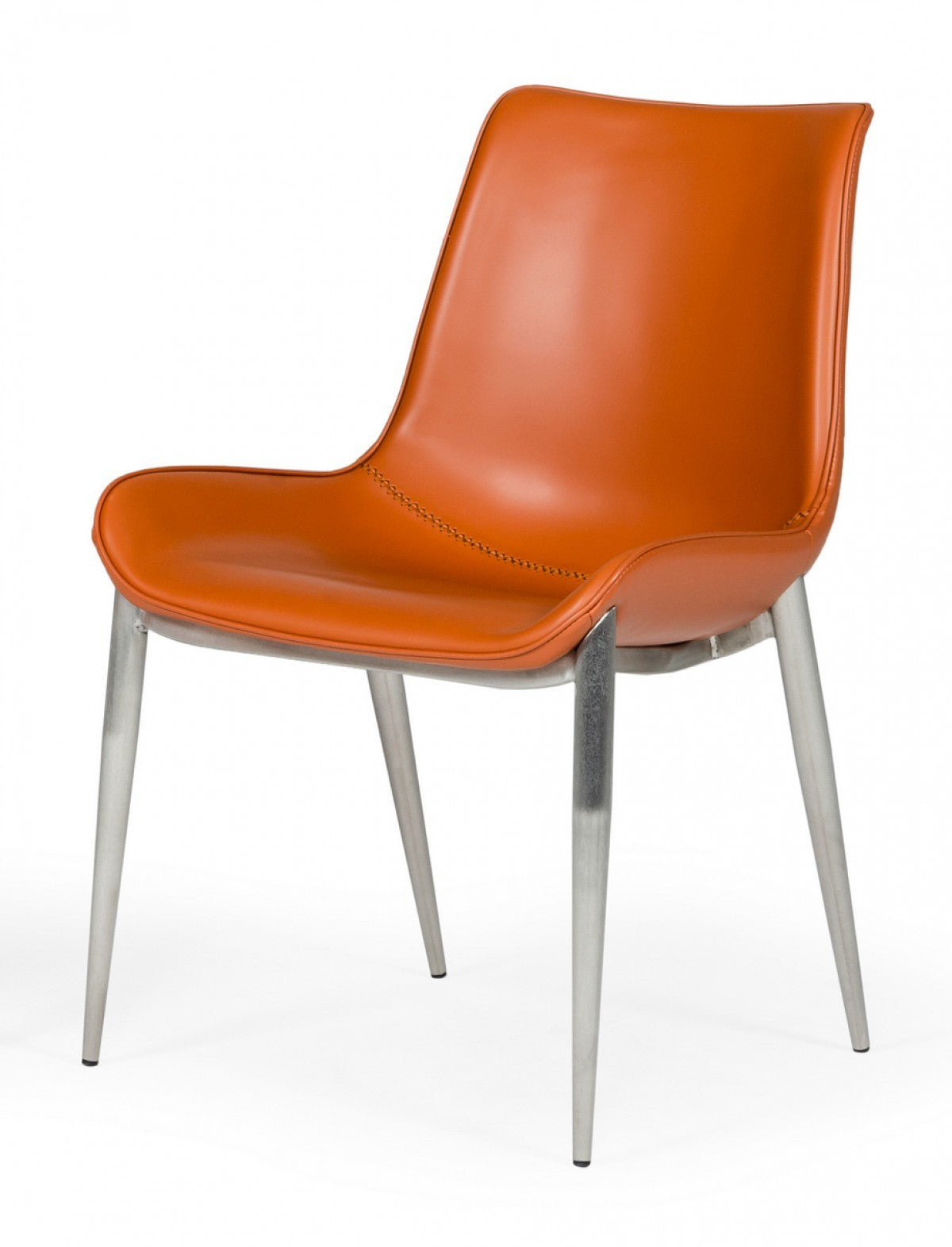 Set of Two Cognac Faux Leather Modern Dining Chairs By Homeroots | Dining Chairs | Modishstore - 2