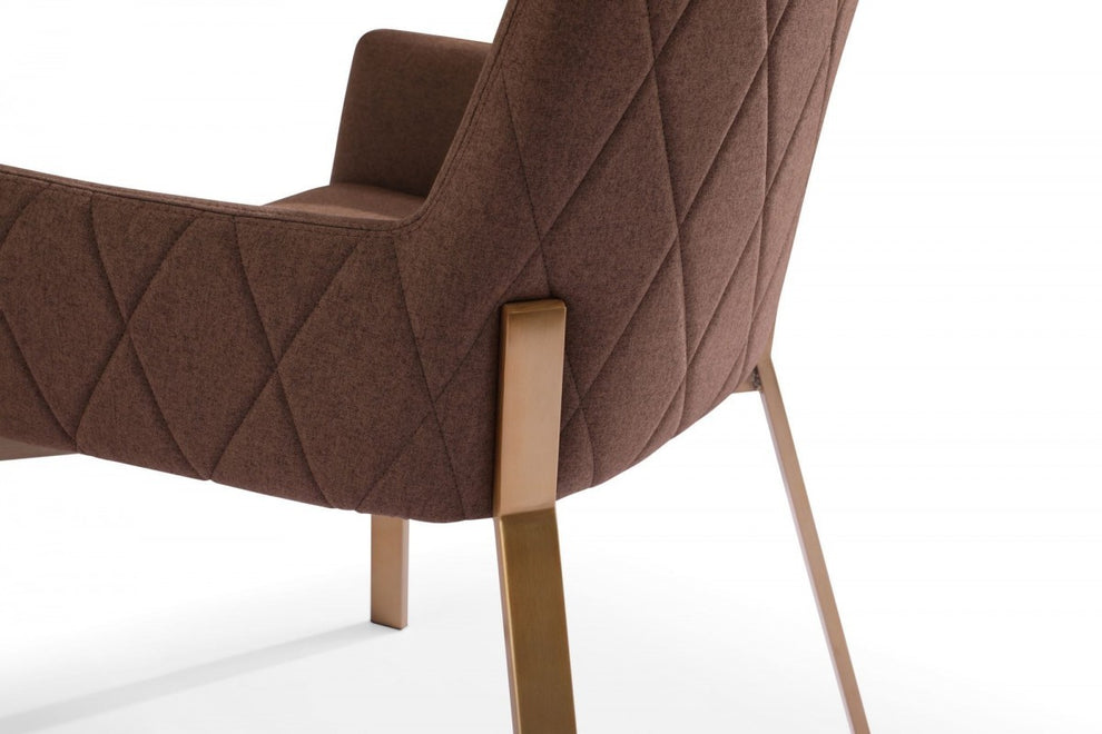Brown Brass Dining Chair By Homeroots | Dining Chairs | Modishstore - 3