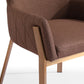 Brown Brass Dining Chair By Homeroots | Dining Chairs | Modishstore - 5