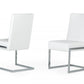 Set of Two White Silver Modern Dining Chairs By Homeroots | Dining Chairs | Modishstore