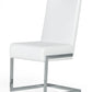 Set of Two White Silver Modern Dining Chairs By Homeroots | Dining Chairs | Modishstore - 5