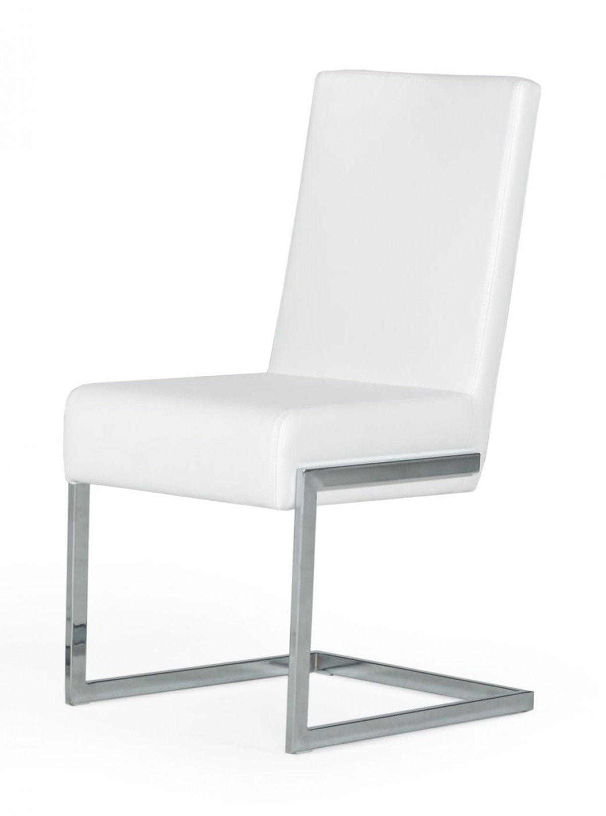 Set of Two White Silver Modern Dining Chairs By Homeroots | Dining Chairs | Modishstore - 5