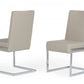 Set of Two White Silver Modern Dining Chairs By Homeroots | Dining Chairs | Modishstore - 6