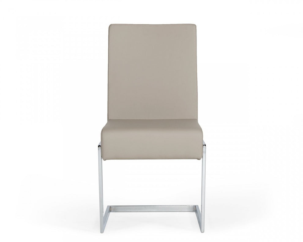 Set of Two White Silver Modern Dining Chairs By Homeroots | Dining Chairs | Modishstore - 7