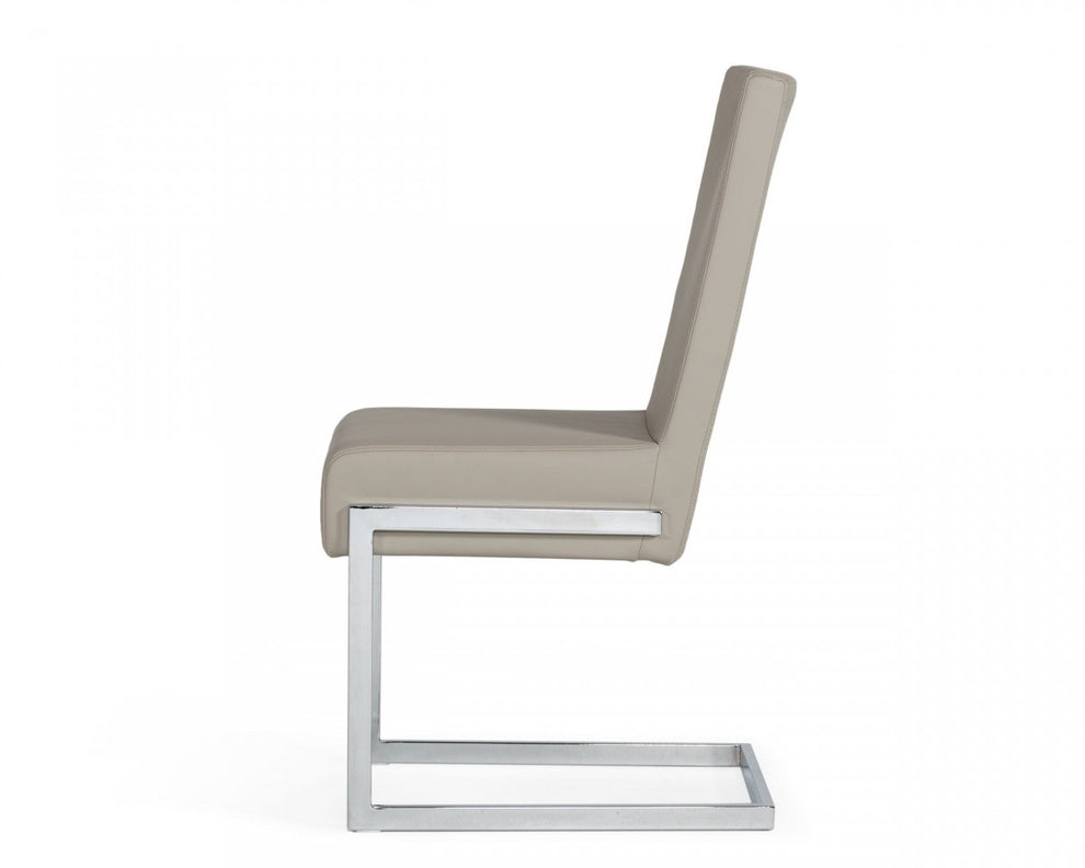 Set of Two White Silver Modern Dining Chairs By Homeroots | Dining Chairs | Modishstore - 8