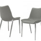 Set of Two Gray Faux Leather Modern Dining Chairs By Homeroots | Dining Chairs | Modishstore