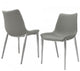Set of Two Gray Faux Leather Modern Dining Chairs By Homeroots | Dining Chairs | Modishstore