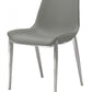 Set of Two Gray Faux Leather Modern Dining Chairs By Homeroots | Dining Chairs | Modishstore - 2