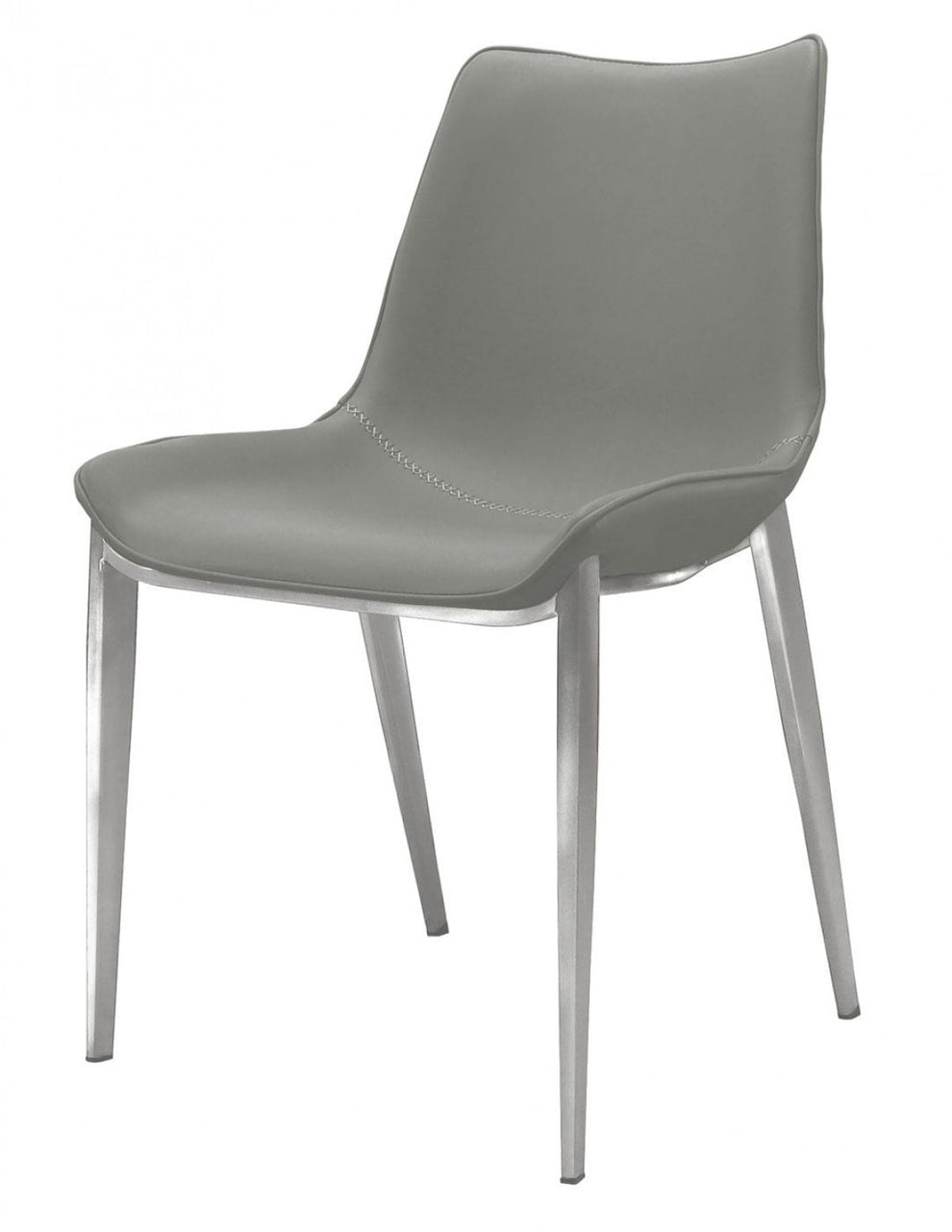 Set of Two Gray Faux Leather Modern Dining Chairs By Homeroots | Dining Chairs | Modishstore - 2