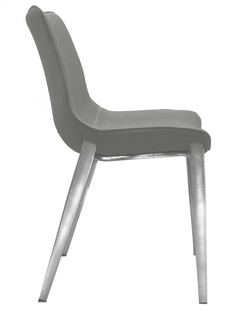 Set of Two Gray Faux Leather Modern Dining Chairs By Homeroots | Dining Chairs | Modishstore - 3