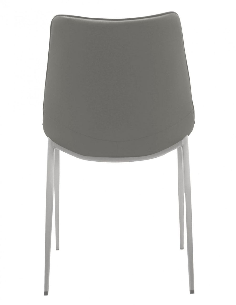 Set of Two Gray Faux Leather Modern Dining Chairs By Homeroots | Dining Chairs | Modishstore - 5