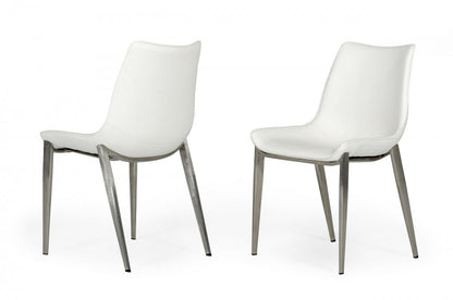 Set of Two Gray Faux Leather Modern Dining Chairs By Homeroots | Dining Chairs | Modishstore - 6