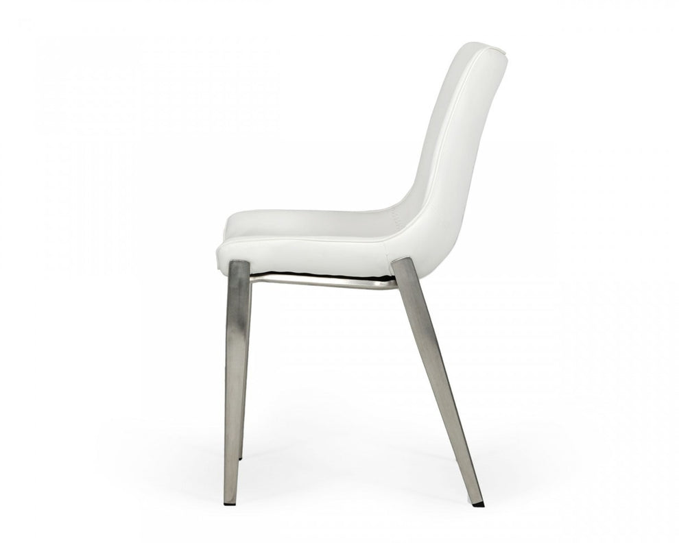 Set of Two Gray Faux Leather Modern Dining Chairs By Homeroots | Dining Chairs | Modishstore - 8