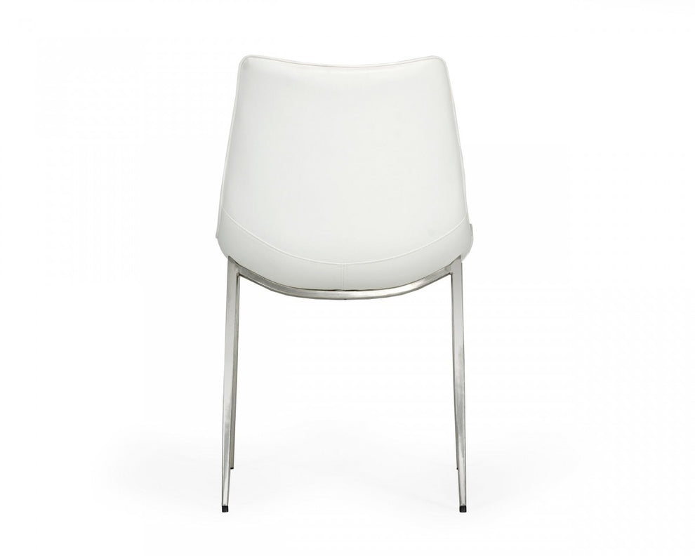 Set of Two Gray Faux Leather Modern Dining Chairs By Homeroots | Dining Chairs | Modishstore - 9
