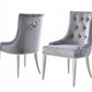 Set of Two Grey Velvet Tufted Dining Chairs By Homeroots | Dining Chairs | Modishstore