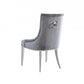 Set of Two Grey Velvet Tufted Dining Chairs By Homeroots | Dining Chairs | Modishstore - 5