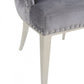 Set of Two Grey Velvet Tufted Dining Chairs By Homeroots | Dining Chairs | Modishstore - 9