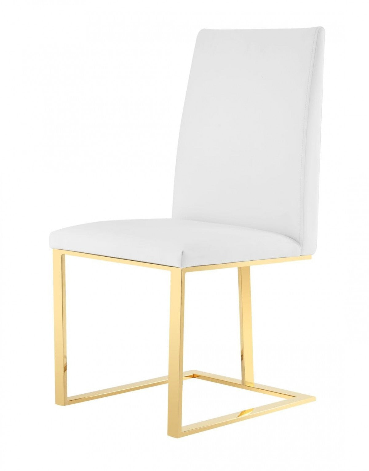 White Gold Contemporary Dining Chair By Homeroots | Dining Chairs | Modishstore