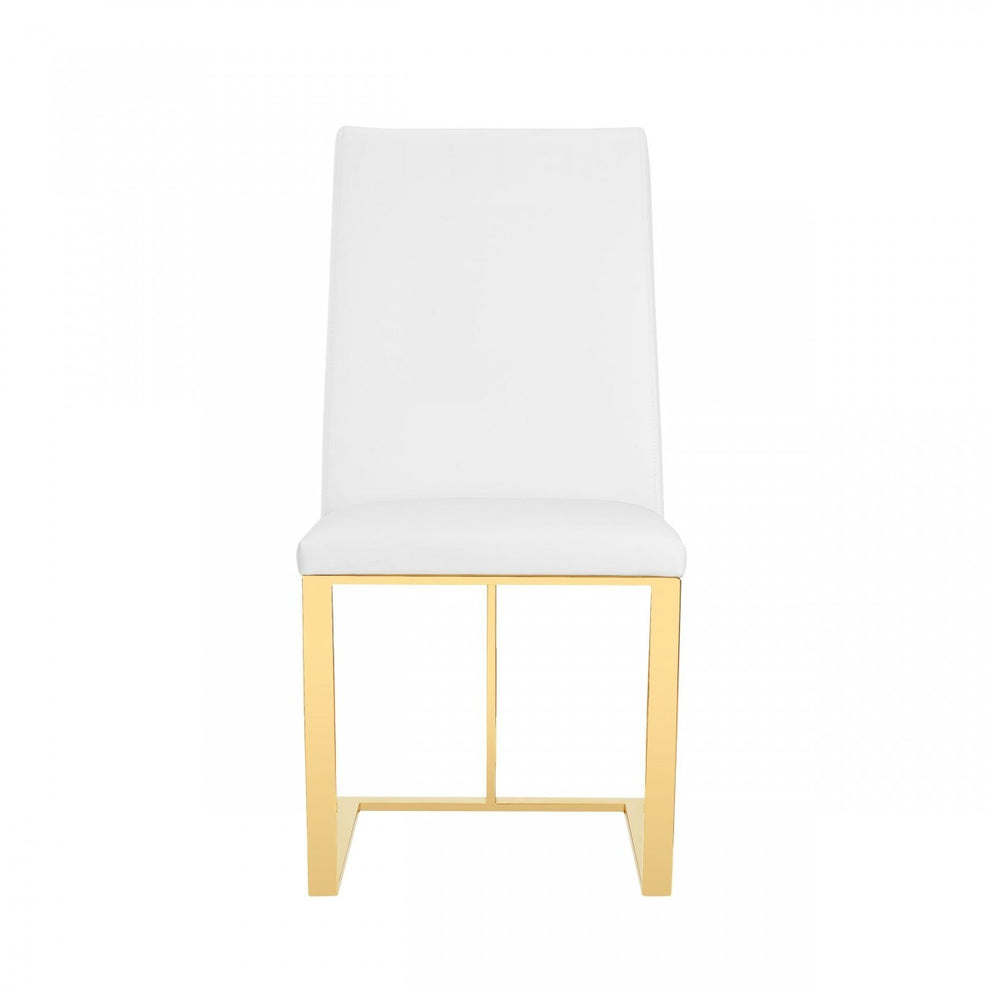 White Gold Contemporary Dining Chair By Homeroots | Dining Chairs | Modishstore - 2
