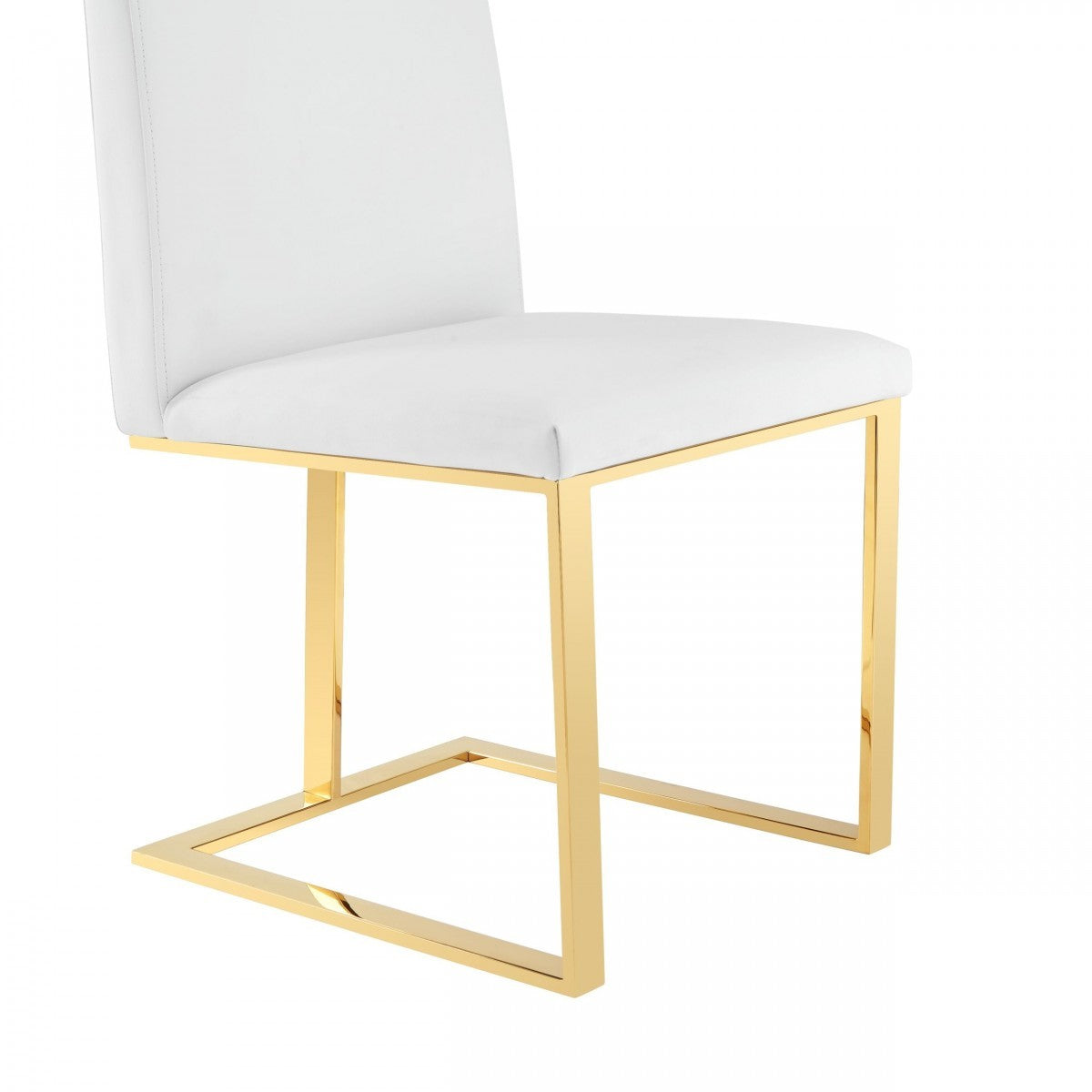 White Gold Contemporary Dining Chair By Homeroots | Dining Chairs | Modishstore - 3
