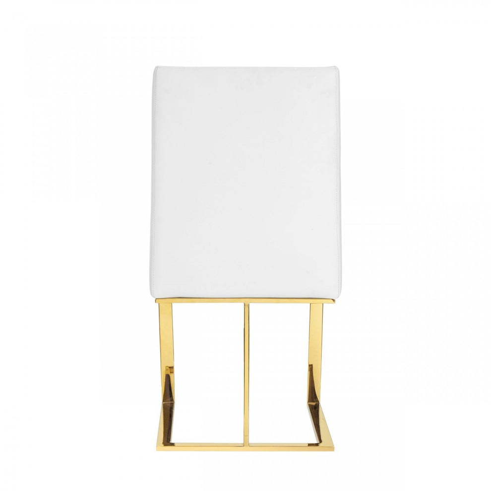 White Gold Contemporary Dining Chair By Homeroots | Dining Chairs | Modishstore - 4