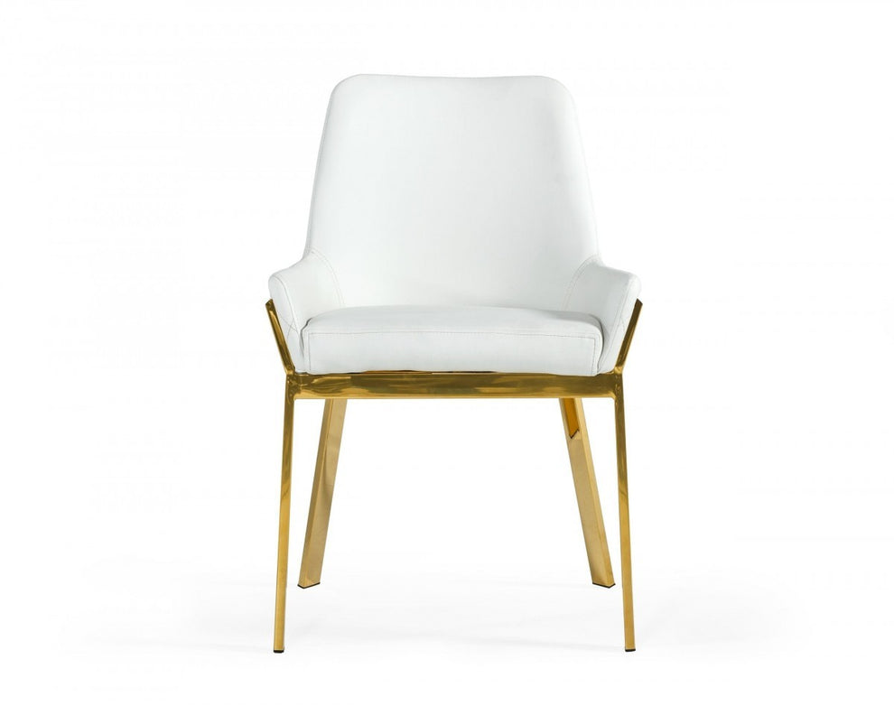 White Gold Dining Chair By Homeroots | Dining Chairs | Modishstore - 2