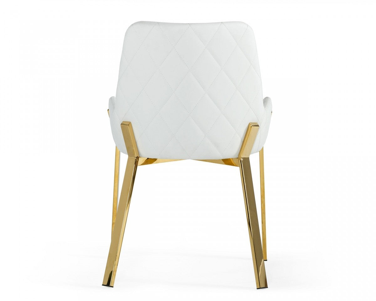 White Gold Dining Chair By Homeroots | Dining Chairs | Modishstore - 4