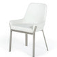 White Brushed Stainless Steel Dining Chair By Homeroots | Dining Chairs | Modishstore