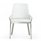 White Brushed Stainless Steel Dining Chair By Homeroots | Dining Chairs | Modishstore - 2