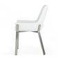 White Brushed Stainless Steel Dining Chair By Homeroots | Dining Chairs | Modishstore - 3
