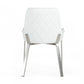 White Brushed Stainless Steel Dining Chair By Homeroots | Dining Chairs | Modishstore - 4