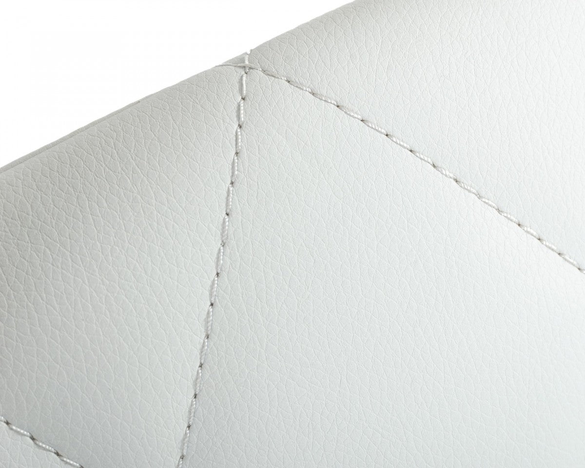 White Brushed Stainless Steel Dining Chair By Homeroots | Dining Chairs | Modishstore - 5