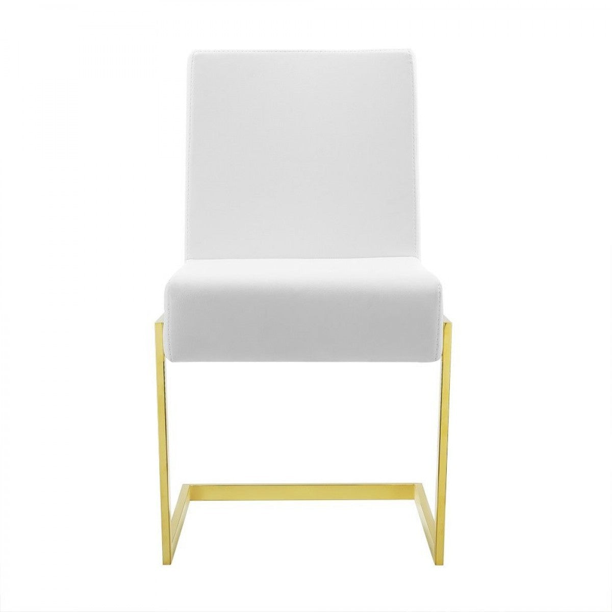 Set of Two White Gold Modern Dining Chairs By Homeroots | Dining Chairs | Modishstore - 3
