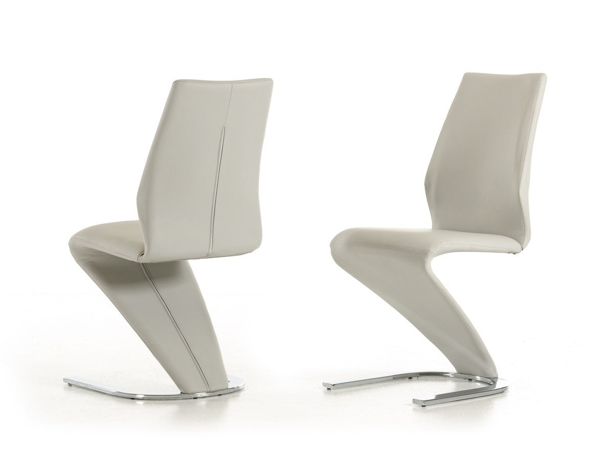Set of Two White Faux Leather Modern Dining Chairs By Homeroots - 472191 | Dining Chairs | Modishstore - 3